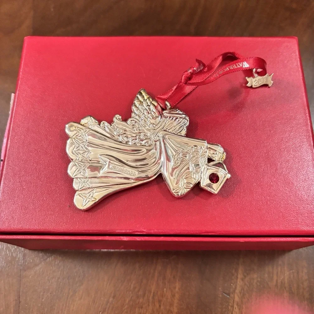 Waterford 2011 Angel Christmas Ornament Silver Tone w/ Box‎ Holiday Decor
